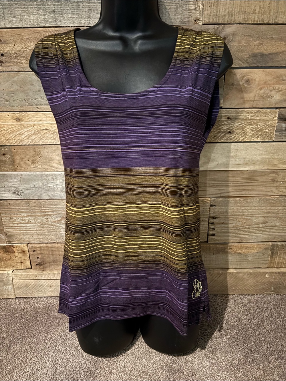 Rip Curl Purple and Gold Striped Sleeveless Top